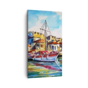 Lærredstryk - Billede på lærred - Regnbue eftermiddag - 45x80 cm