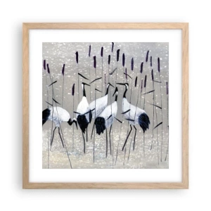 Plakat i ramme af lyst egetræ - Blandt sine egne - 40x40 cm