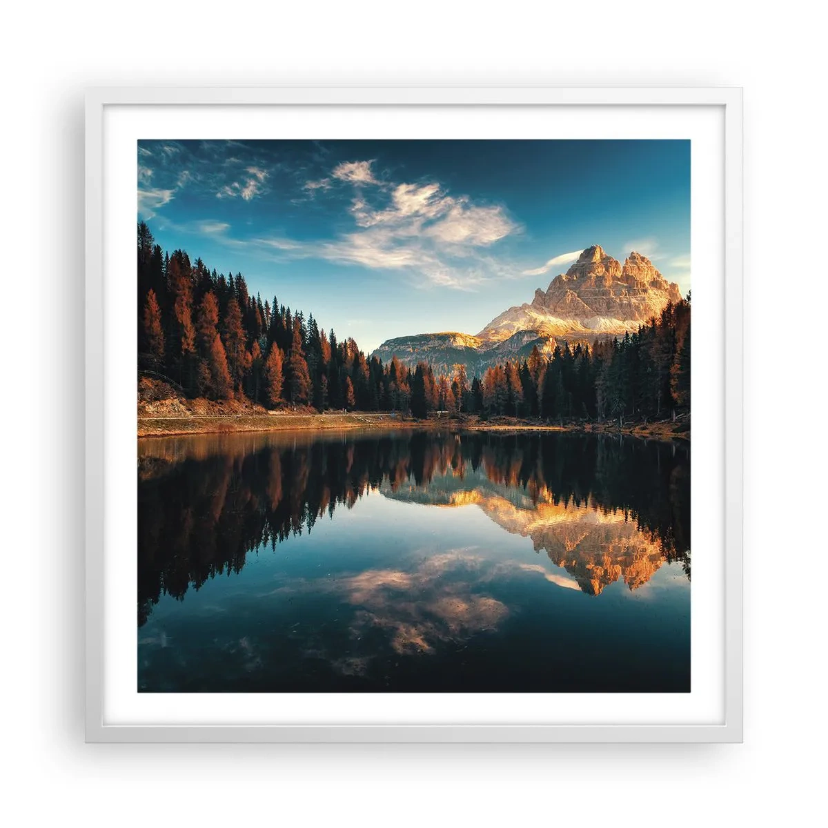 Plakat i hvid ramme - Dobbelt landskab - 60x60 cm