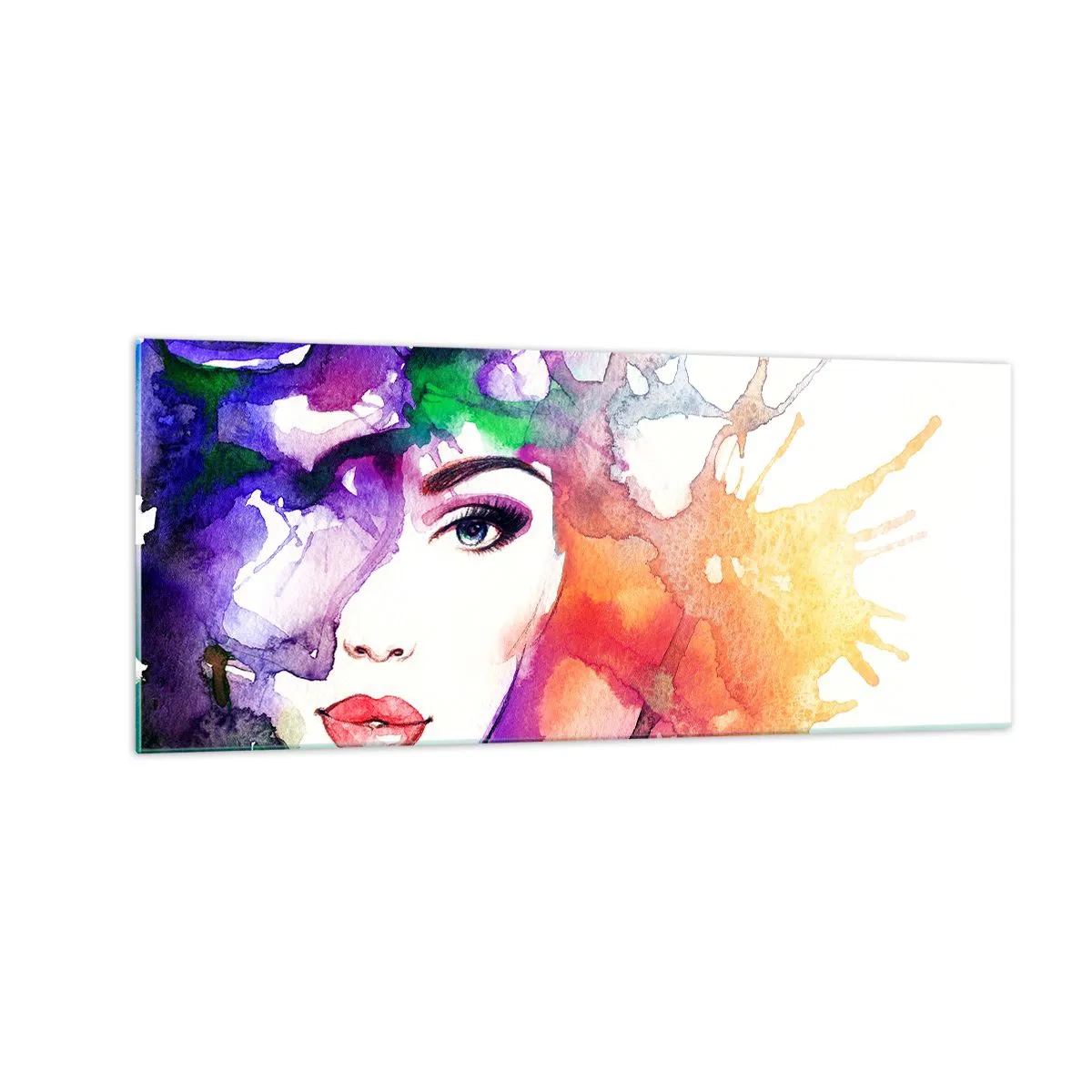 Billede på glas - Med hovedet i skyerne - 100x40 cm