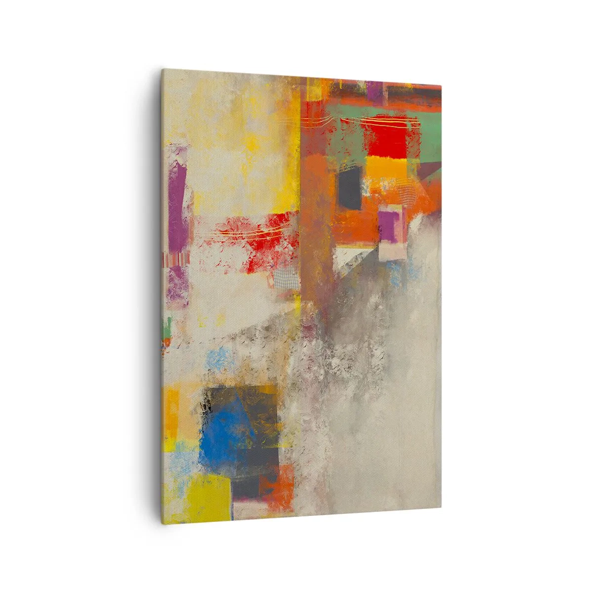 Lærredstryk - Billede på lærred - Geometri af farver - 70x100 cm