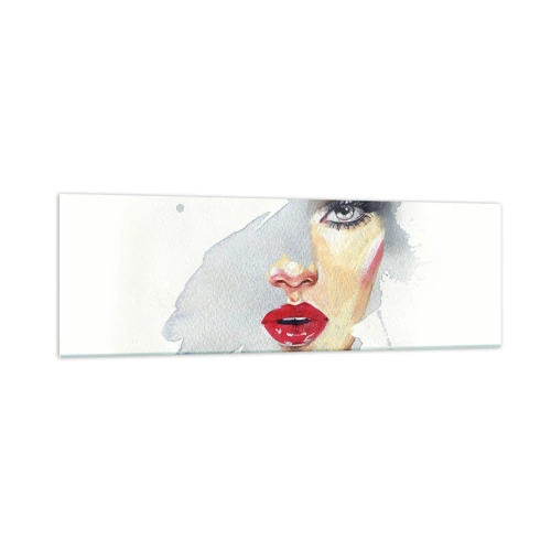 Billede på glas - Refleksion i en vanddråbe - 160x50 cm