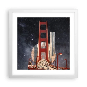 Plakat i hvid ramme - Altid i centrum - 40x40 cm