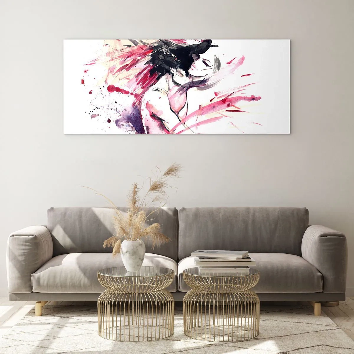 Billede på glas - Kærlighedsopfyldelse - 90x30 cm