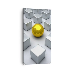 Lærredstryk - Billede på lærred - Hvorfor mig? Geometrisk sammensætning - 55x100 cm