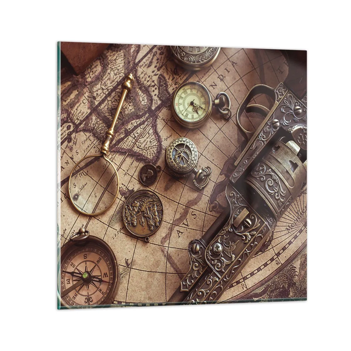 Billede på glas - Opkald til eventyr - 60x60 cm