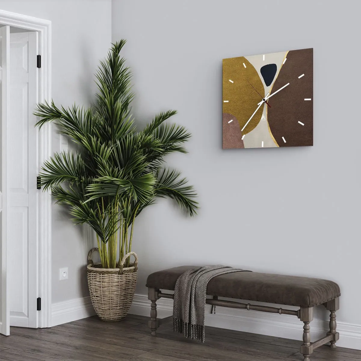 Vægur, Uret - Abstraktion - et sted i rummet - 40x40 cm