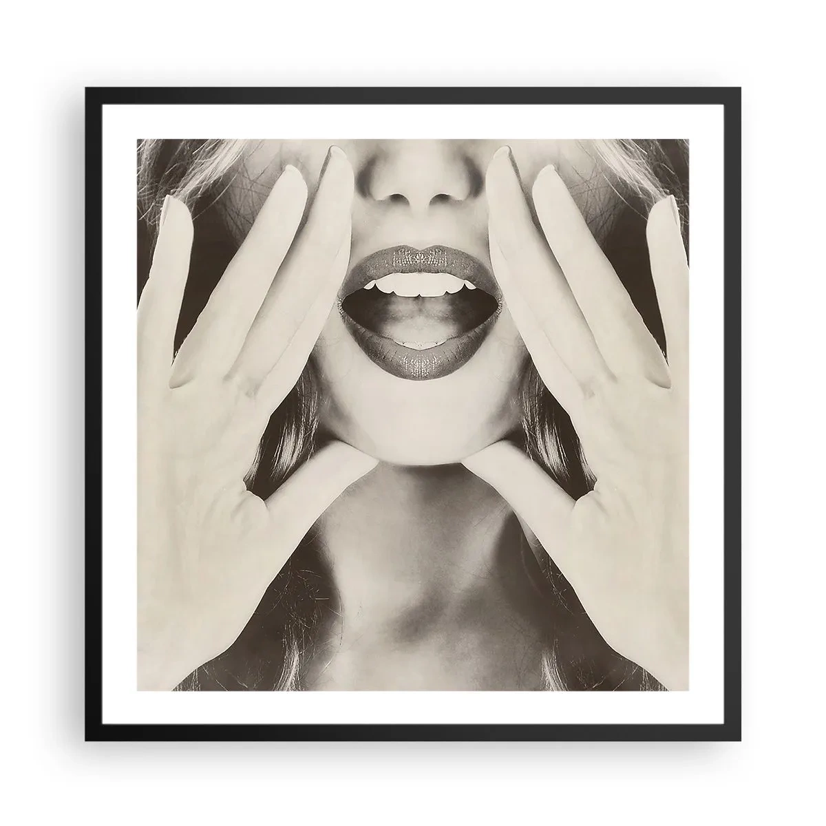 Plakat i sort ramme - Jeg er på vej! - 60x60 cm