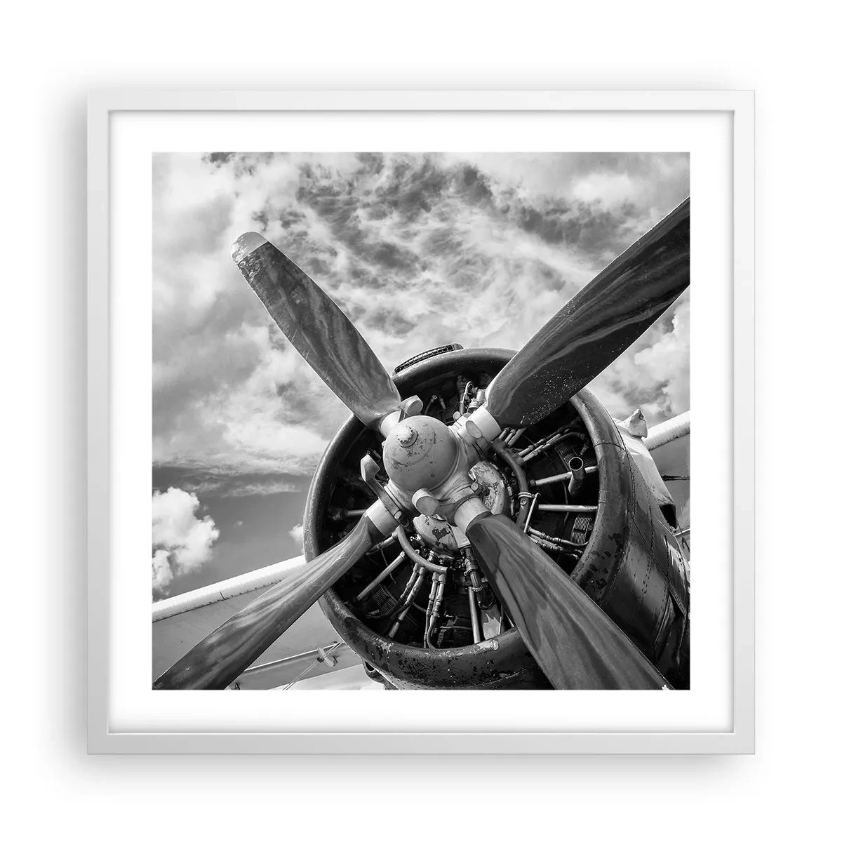 Plakat i hvid ramme - Himmelens erobrer - 50x50 cm