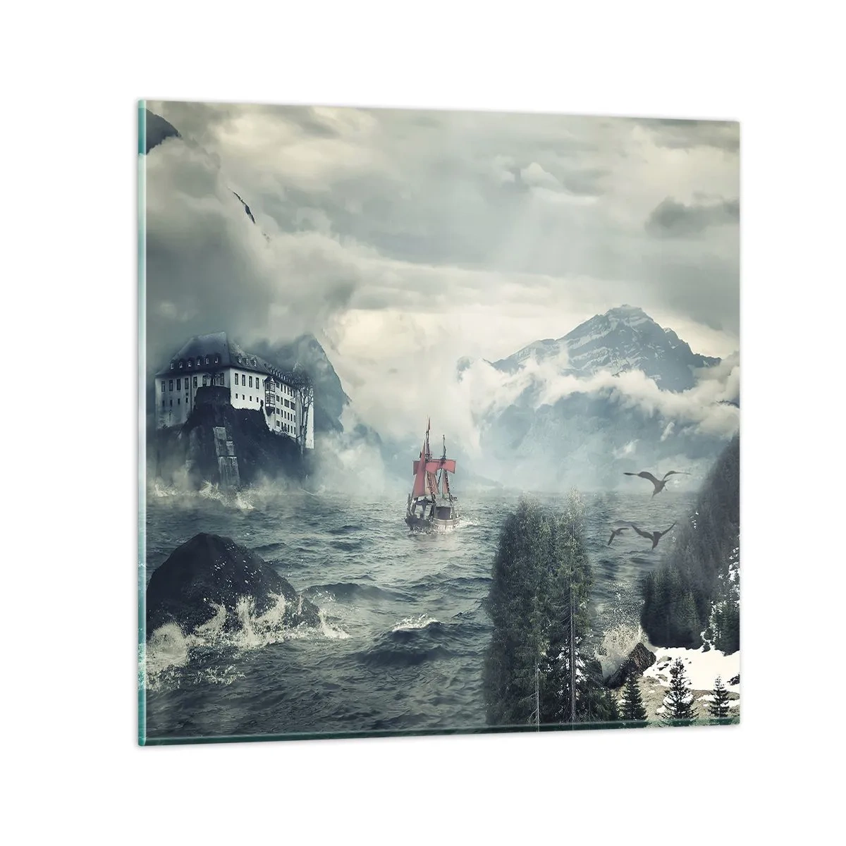 Billede på glas - På magiske vande - 30x30 cm