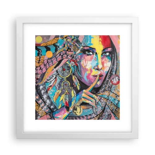 Plakat i hvid ramme - Vær tavs, indtil du forstår - 30x30 cm