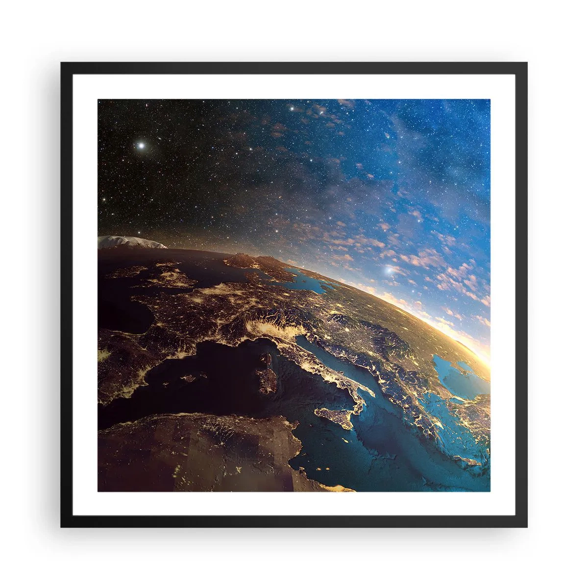 Plakat i sort ramme - Lad os se på hinanden på afstand - 60x60 cm