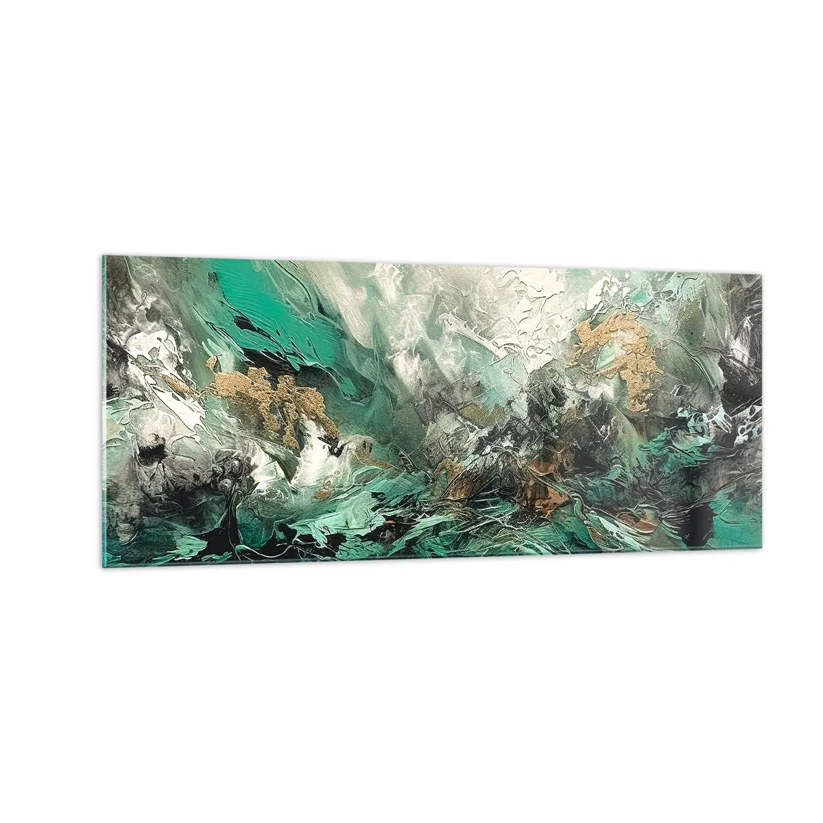 Billede på glas - Smaragdsort byld - 100x40 cm