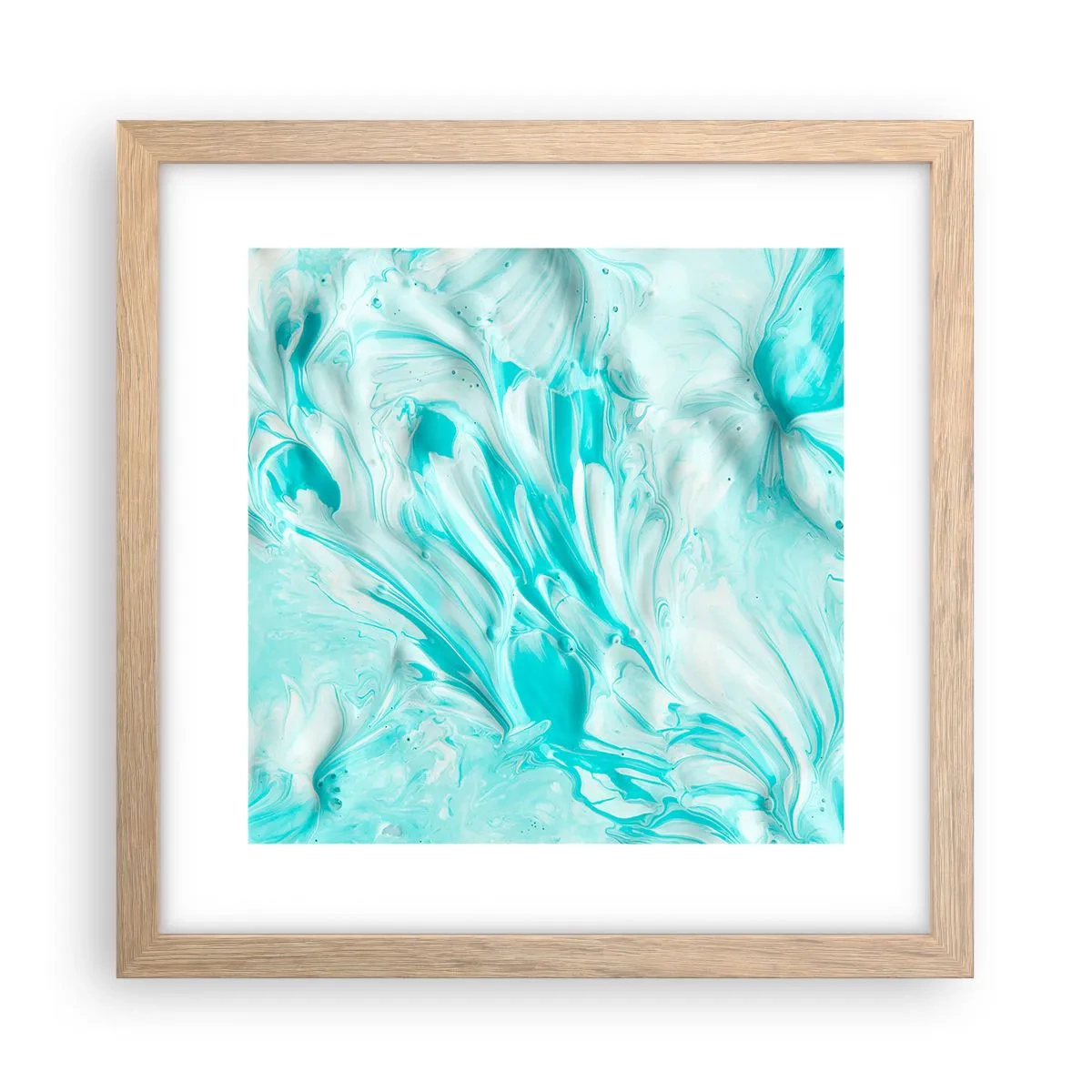 Plakat i ramme af lyst egetræ - For altid sammen - 30x30 cm