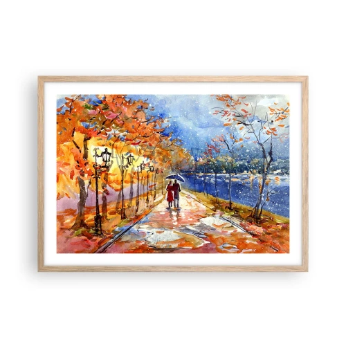 Plakat i ramme af lyst egetræ - Sammen indtil tidsfristen - 70x50 cm