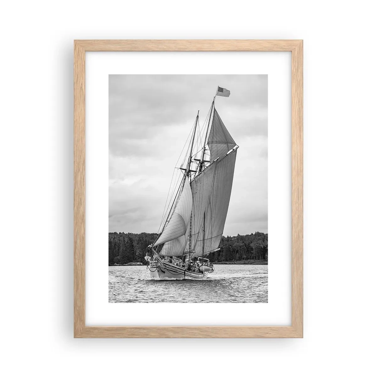 Plakat i ramme af lyst egetræ - Brødre af vinden - 30x40 cm