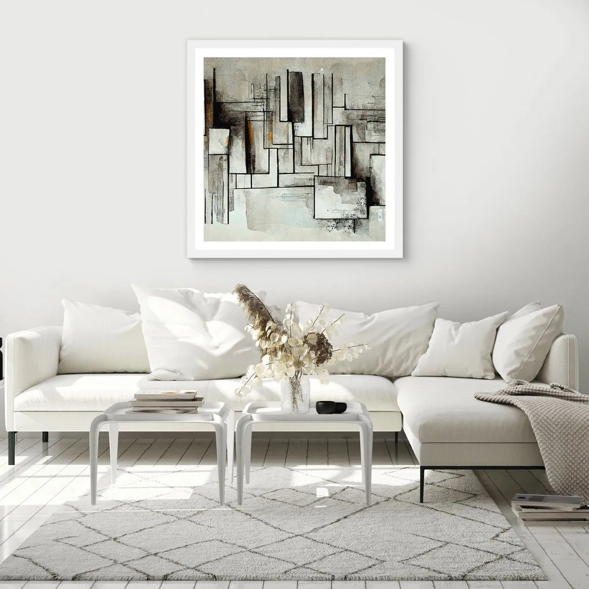 Plakat i hvid ramme - Enkelthedens kraft - 40x40 cm