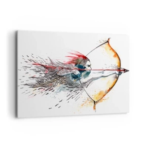 Lærredstryk - Billede på lærred - Mytisk kriger med en brændende bue - 100x70 cm