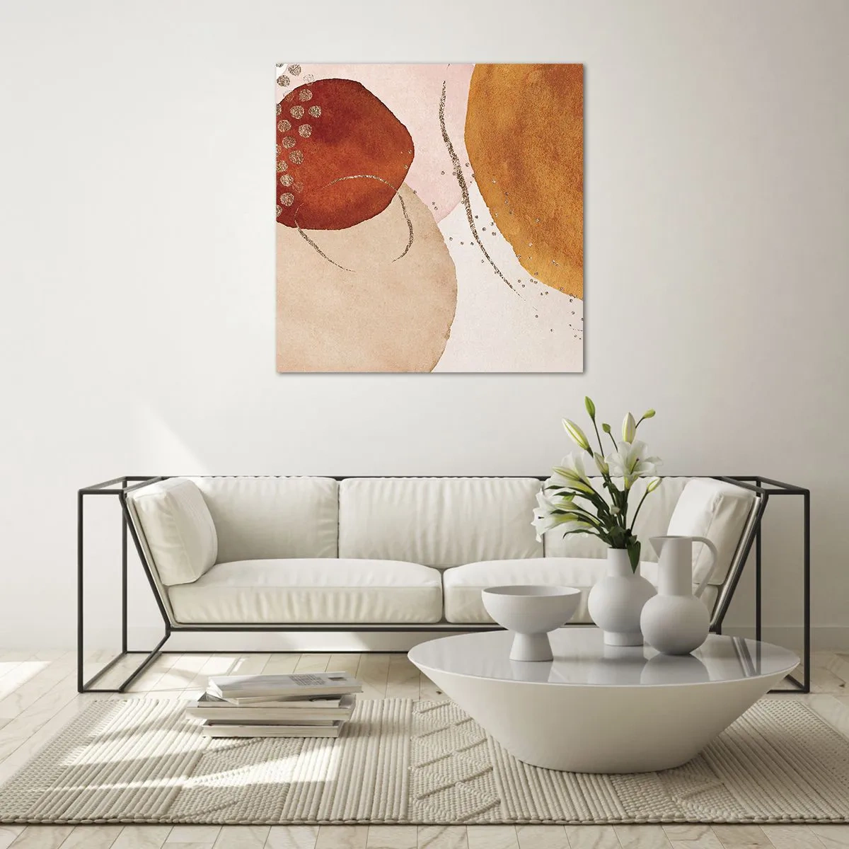 Billede på glas - Rundhed og bevægelse - 40x40 cm