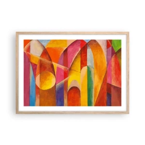 Plakat i ramme af lyst egetræ - Solens katedral - 70x50 cm