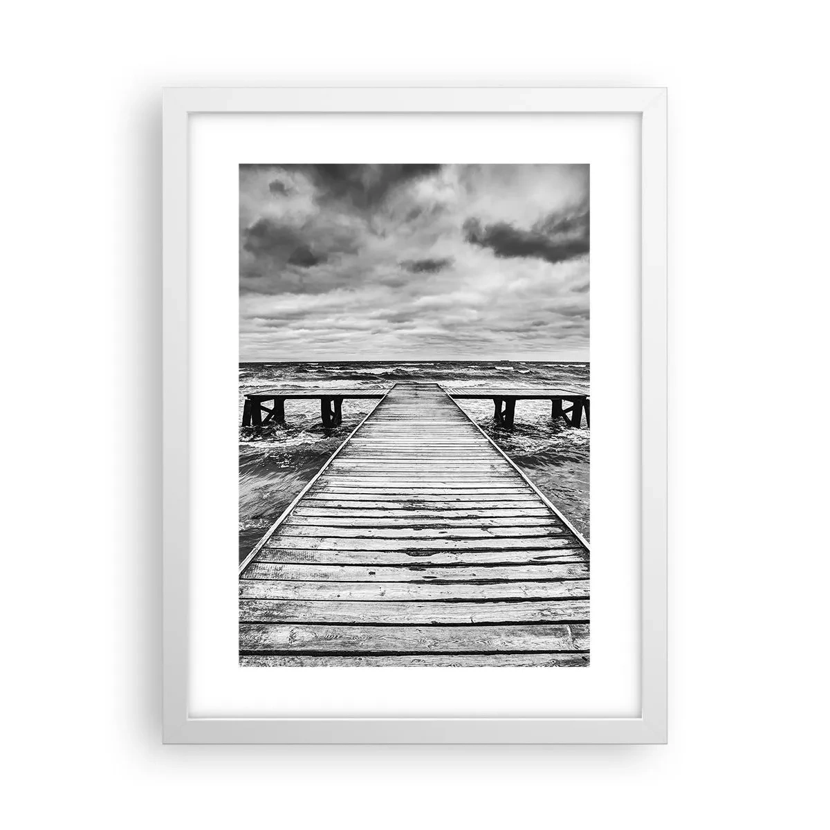 Plakat i hvid ramme - Jeg venter på, at vinden blæser væk... - 30x40 cm