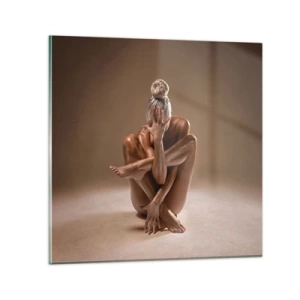 Billede på glas - Enhed mellem krop og ånd - 50x50 cm