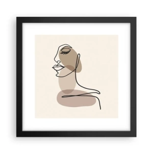 Plakat i sort ramme - En vis linje af skønhed - 30x30 cm