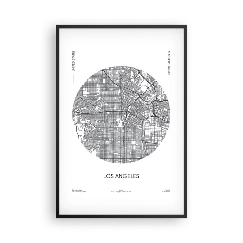 Plakat i sort ramme - Los Angeles' anatomi - 61x91 cm