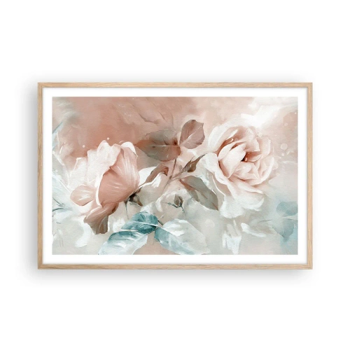 Plakat i ramme af lyst egetræ - Den romantiske ånd - 91x61 cm