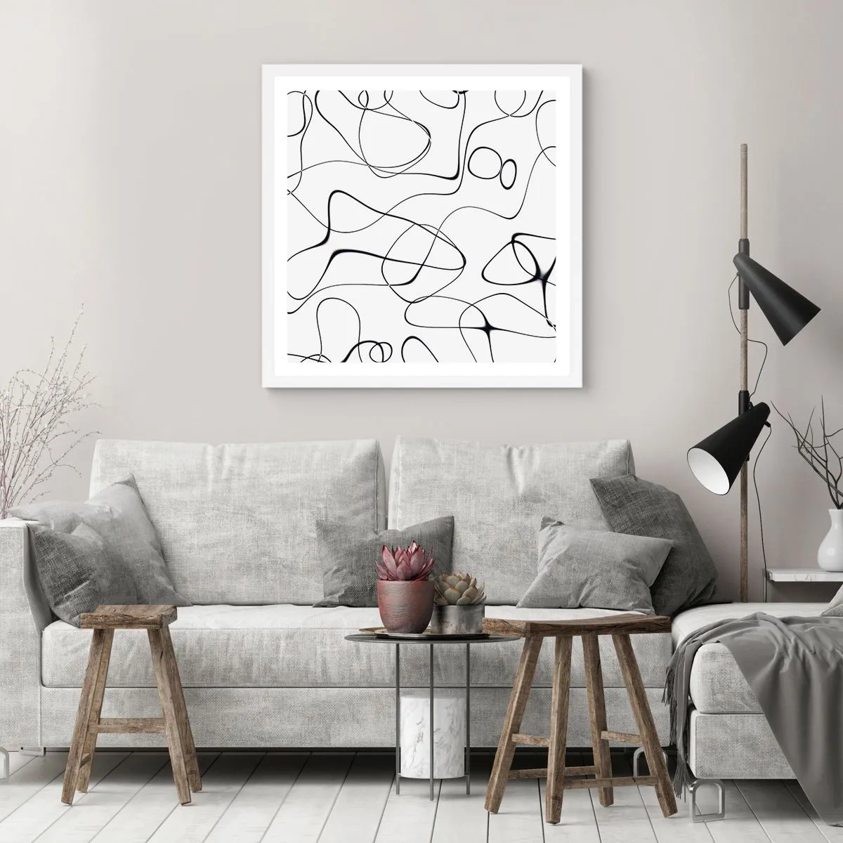 Plakat i hvid ramme - Livets veje, skæbnens omskiftelser - 50x50 cm