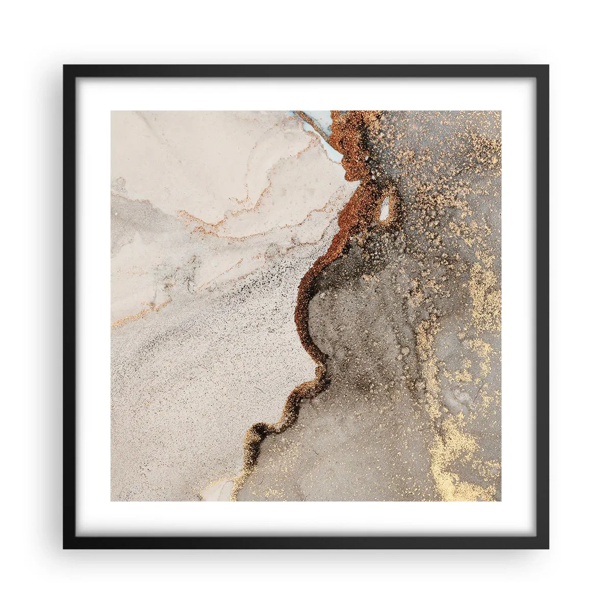 Plakat i sort ramme - På farvegrænsen - 50x50 cm