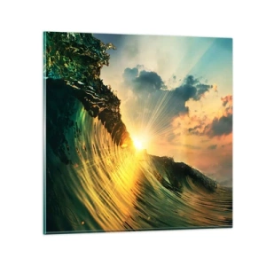 Billede på glas - Surfer, hvor er du? - 70x70 cm