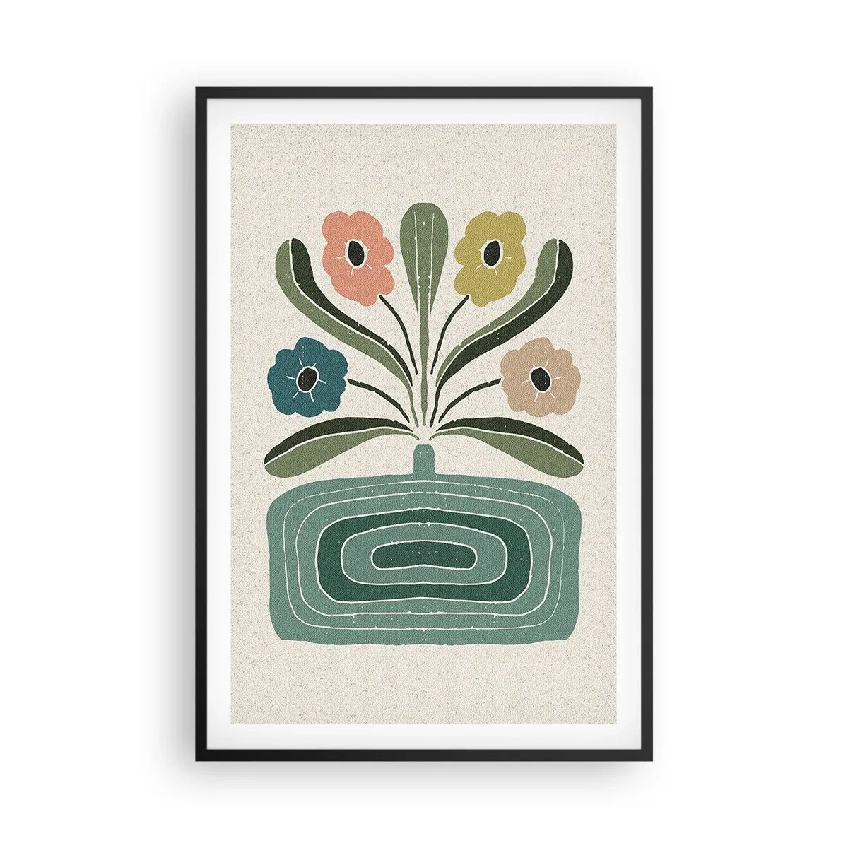 Plakat i sort ramme - Symmetrisk buket - 61x91 cm