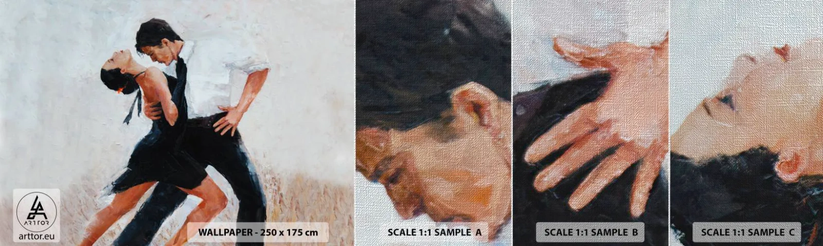 Prøve Fototapet Premium Canvas - Mine drømmes tango - Abstraktion, Dans, Tango - 100x30 cm