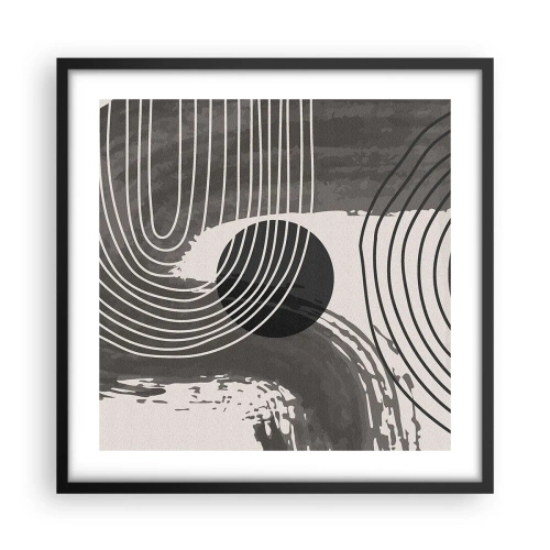 Plakat i sort ramme - Oval vinder - 50x50 cm