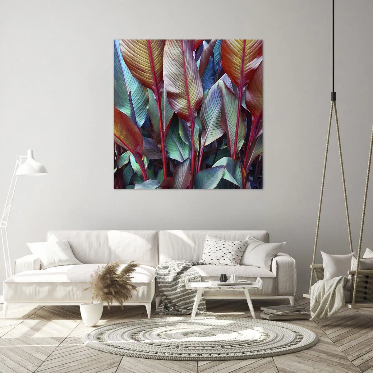 Lærredstryk - Billede på lærred - Farverigt krat - 40x40 cm