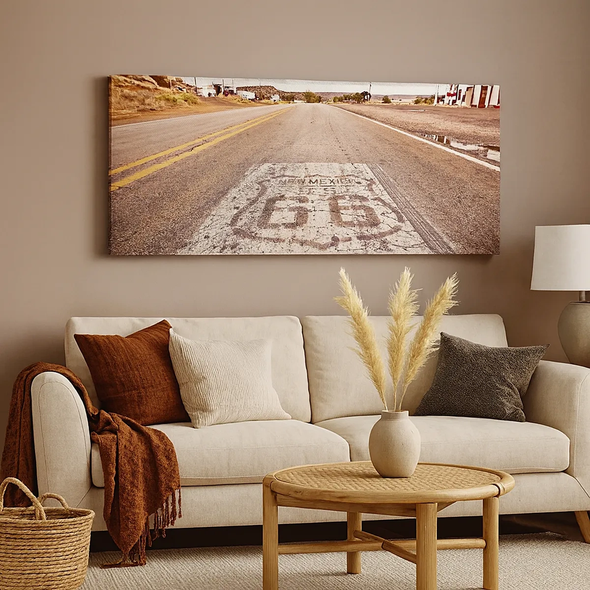 Lærredstryk - Billede på lærred - Mother Road - amerikansk legende - 30x30 cm