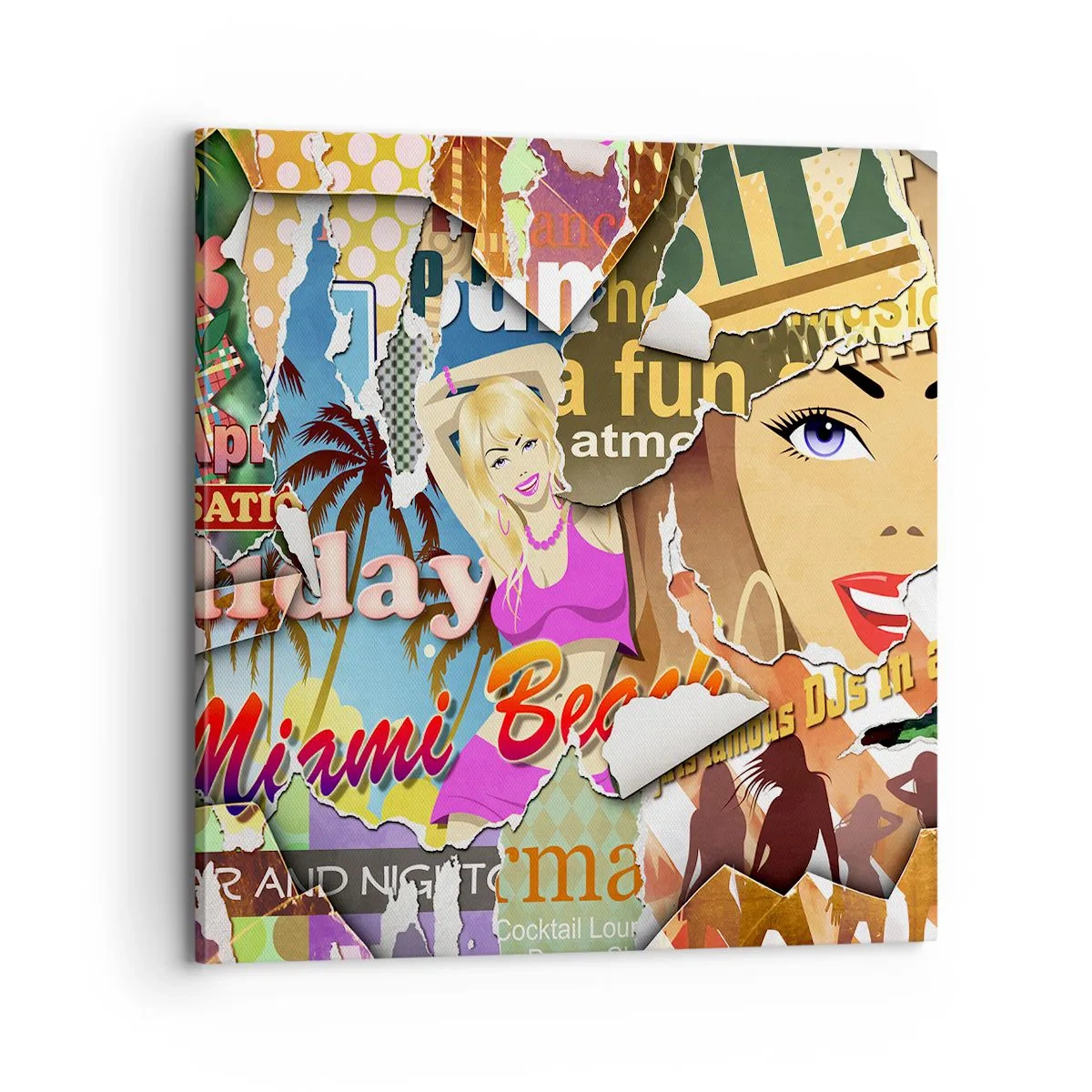 Lærredstryk - Billede på lærred - Tilbageblikke på ferien - 70x70 cm