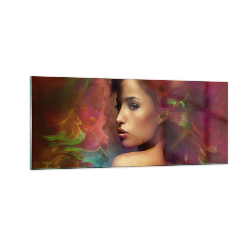 Billede på glas - Smukkere end en regnbue, sart som tåge - 100x40 cm