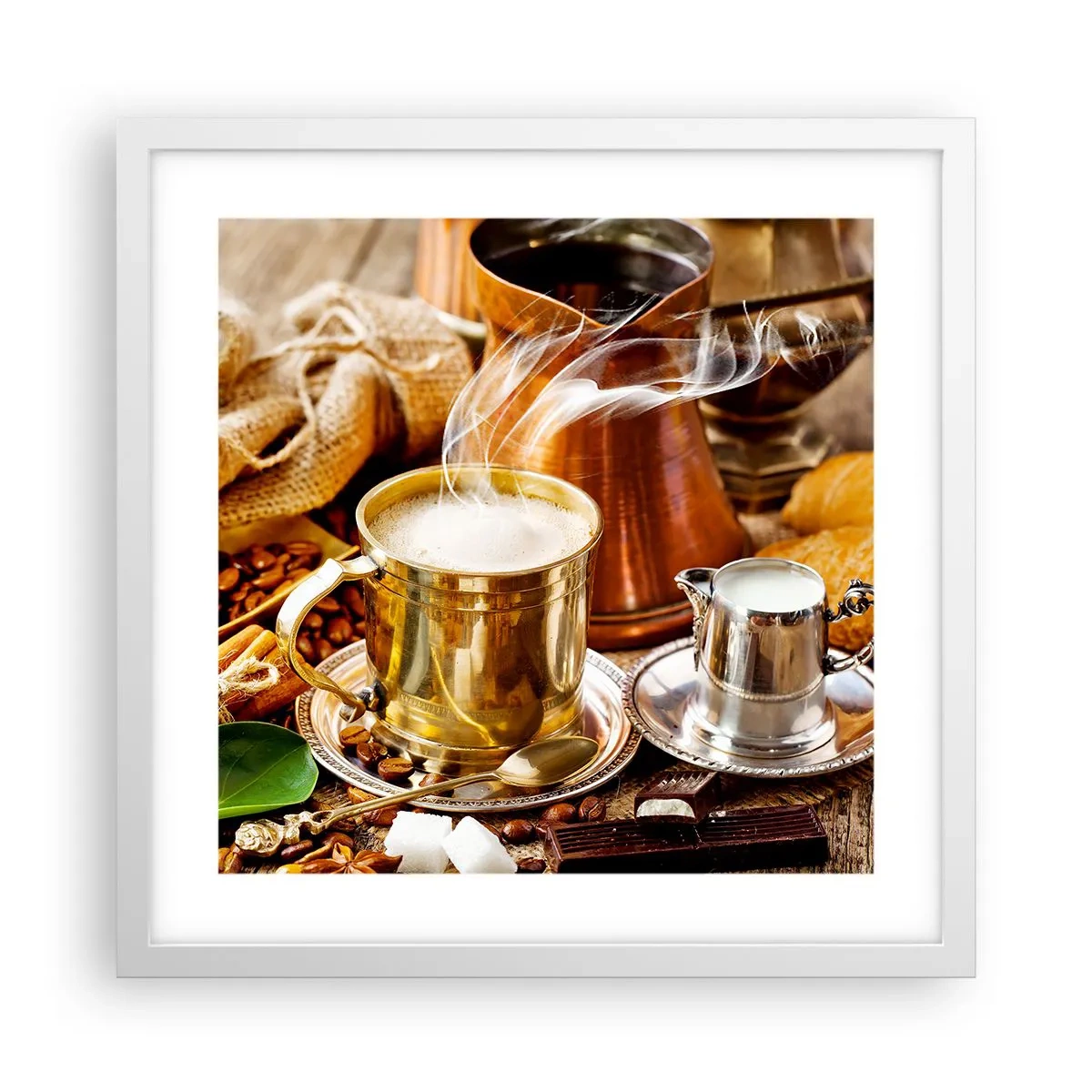 Plakat i hvid ramme - Hav en dejlig dag! - 40x40 cm