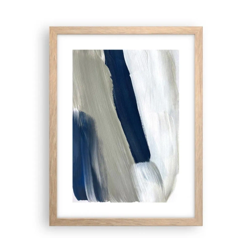 Plakat i ramme af lyst egetræ - Møde med det hvide - 30x40 cm