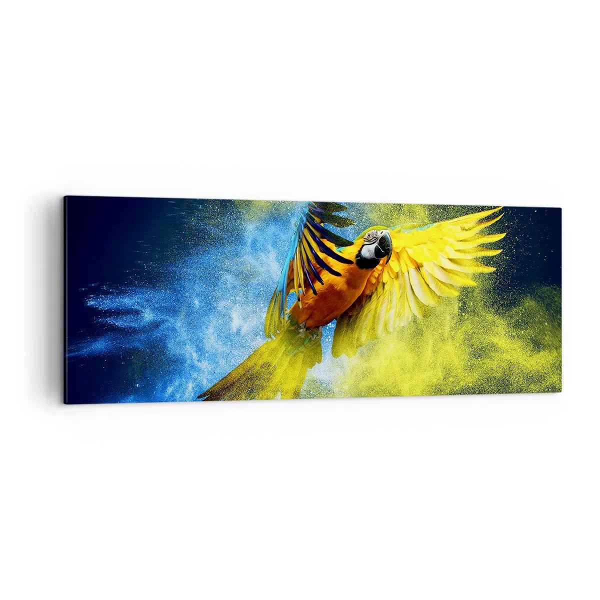 Lærredstryk - Billede på lærred - I det blå-gyldne støv - 140x50 cm