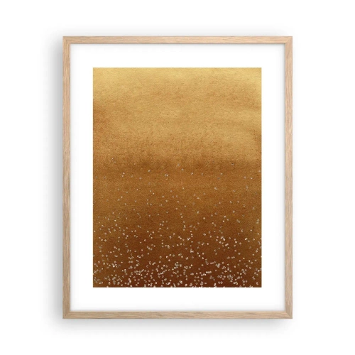 Plakat i ramme af lyst egetræ - Lysets fødsel - 40x50 cm