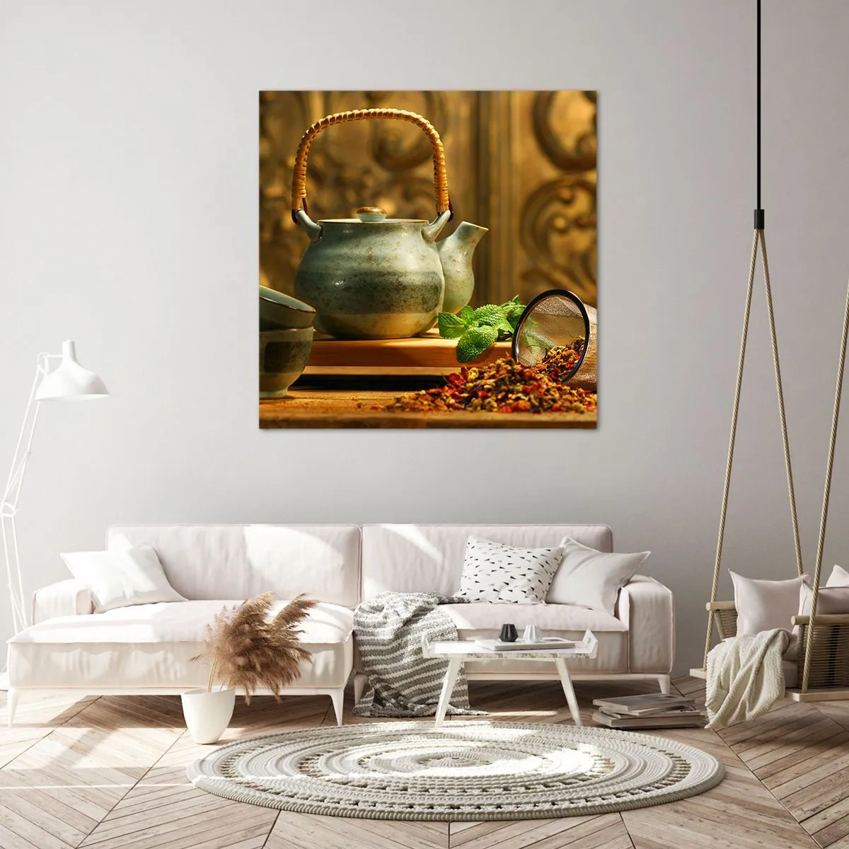 Lærredstryk - Billede på lærred - En afhandling om at drikke te - 60x60 cm
