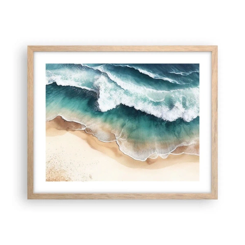 Plakat i ramme af lyst egetræ - Et evigt møde - 50x40 cm