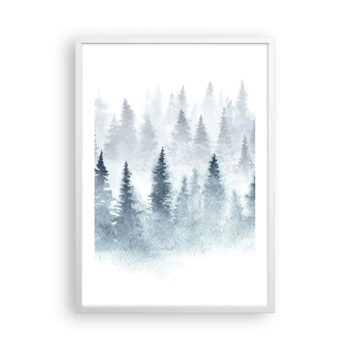 Plakat i hvid ramme - Indhyllet i tåge - 50x70 cm