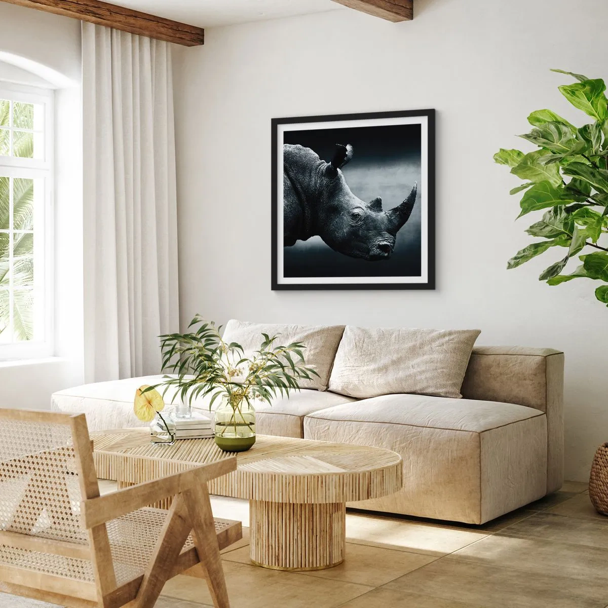 Plakat i sort ramme - Højre profil - 40x40 cm
