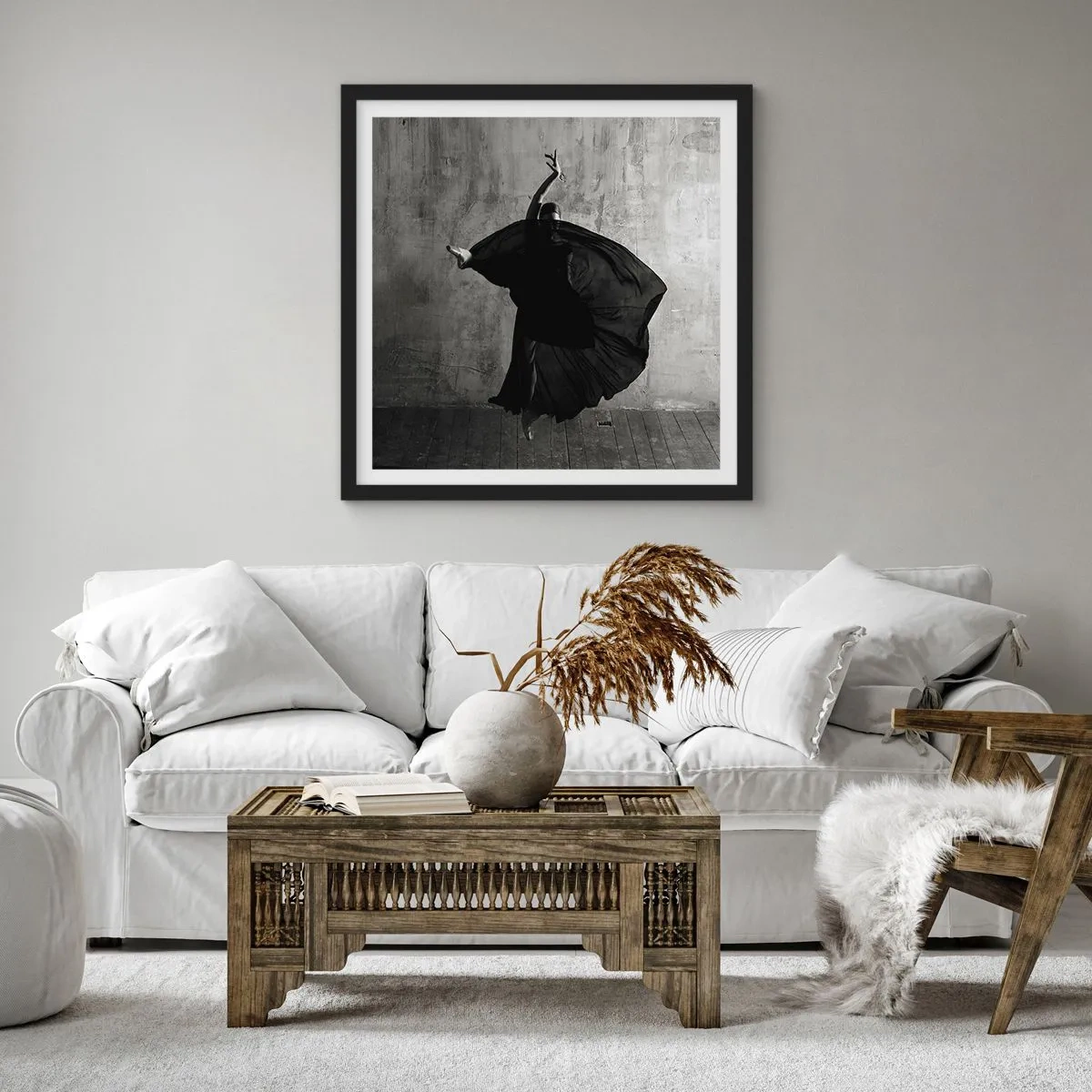 Plakat i sort ramme - Passioneret bælte - 40x40 cm