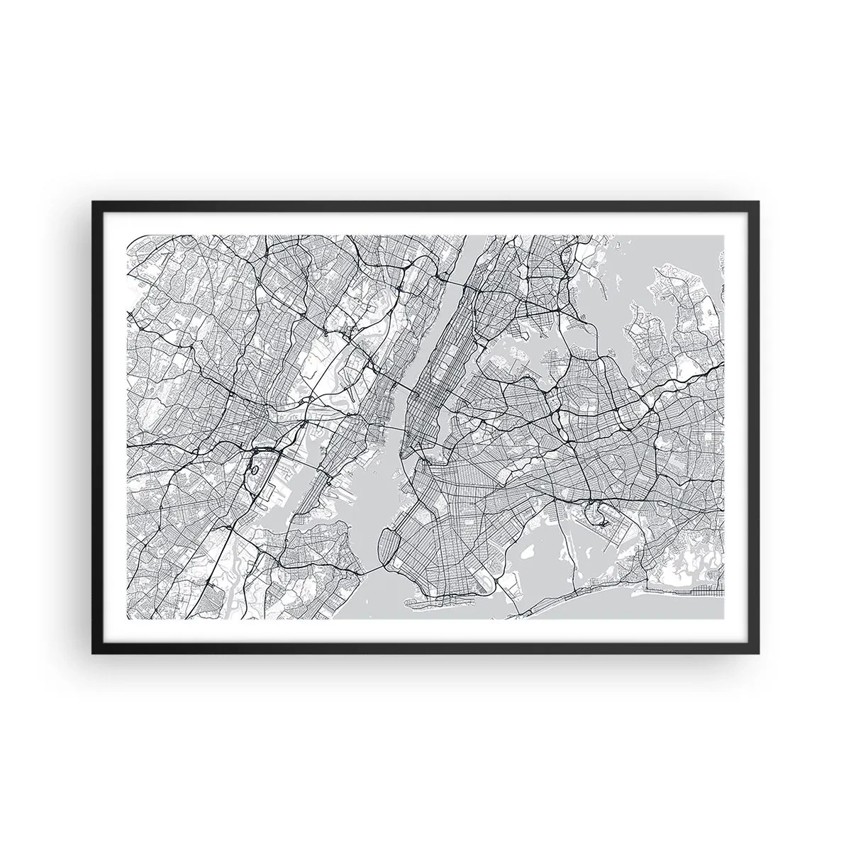 Plakat i sort ramme - Anatomi af en storby - 91x61 cm