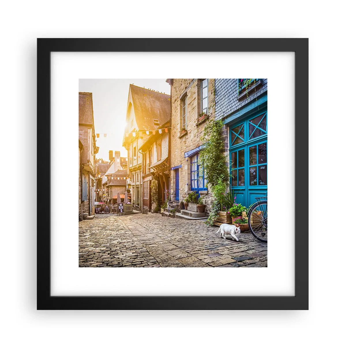 Plakat i sort ramme - Byens hvide spøgelse - 30x30 cm